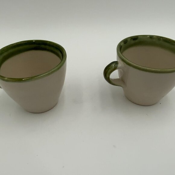 Pair of Vintage John B. Taylor USA Stoneware Coffee Cups Harvest Pear 3.5" - Picture 8 of 9